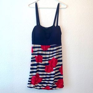 rue21 Striped Dress with Roses-Size XL